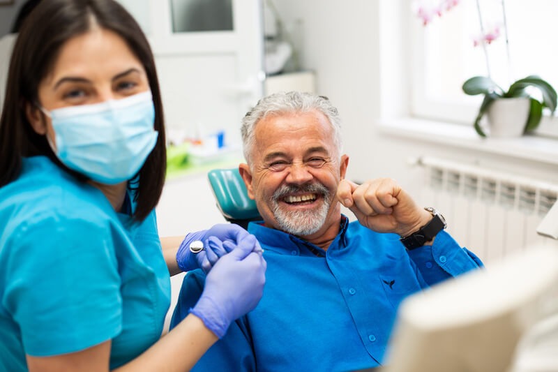 laughing man and employee round rock clearview dental